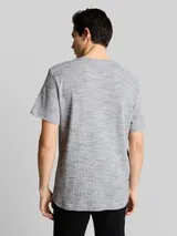 TOM TAILOR Herren T-Shirt mit Waffelstruktur, weiß, Meliert – Bild 5