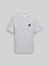 TOM TAILOR Herren T-Shirt mit Waffelstruktur, weiß, Meliert – Bild 3