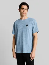 TOM TAILOR Herren T-Shirt mit Waffelstruktur, blau, Meliert – Bild 4