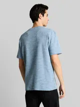 TOM TAILOR Herren T-Shirt mit Waffelstruktur, blau, Meliert – Bild 5
