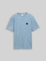 TOM TAILOR Herren T-Shirt mit Waffelstruktur, blau, Meliert – Bild 3