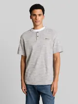 TOM TAILOR Herren Henley T-Shirt in Melange-Optik, weiß, Meliert – Bild 4