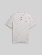 TOM TAILOR Herren Henley T-Shirt in Melange-Optik, weiß, Meliert – Bild 3