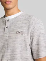 TOM TAILOR Herren Henley T-Shirt in Melange-Optik, weiß, Meliert – Bild 6