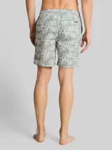TOM TAILOR DENIM Herren Badeshorts mit Muster, grün, Palmenprint – Bild 5