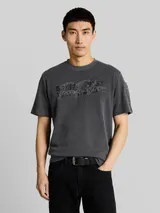 TOM TAILOR Herren T-Shirt mit Waffelstruktur, schwarz, Uni – Bild 4