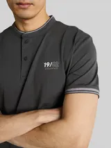 TOM TAILOR Herren Poloshirt mit Stehkragen, schwarz, Uni – Bild 6