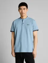 TOM TAILOR Herren Poloshirt mit Stehkragen, blau, Uni – Bild 4