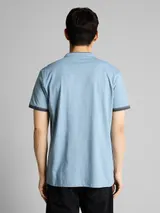TOM TAILOR Herren Poloshirt mit Stehkragen, blau, Uni – Bild 5