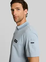 TOM TAILOR Herren Poloshirt mit Ärmeltasche, blau, Meliert – Bild 6