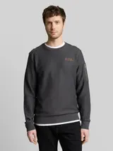 TOM TAILOR Herren Sweatshirt mit Reißverschlusstasche, schwarz, Uni – Bild 4