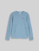 TOM TAILOR Herren Sweatshirt mit Reißverschlusstasche, blau, Uni – Bild 3