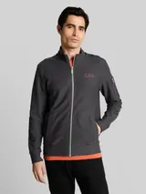 TOM TAILOR Herren Sweatjacke mit Stehkragen, schwarz, Uni – Bild 4