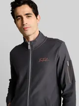 TOM TAILOR Herren Sweatjacke mit Stehkragen, schwarz, Uni – Bild 6