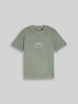 TOM TAILOR Herren T-Shirt in Melange-Optik mit Print, grün, Meliert – Bild 3