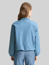 TOM TAILOR DENIM Damen Bomberjacke aus wasserabweisendem Material, blau, Uni – Bild 5