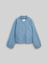 TOM TAILOR DENIM Damen Bomberjacke aus wasserabweisendem Material, blau, Uni – Bild 3