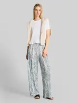 TOM TAILOR DENIM Damen Crinkle Wide Leg Hose mit Schlangenprint, grau, Animalprint – Bild 4