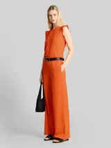 TOM TAILOR DENIM Damen Crinkle Wide Leg Hose, orange, Uni – Bild 4