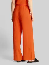 TOM TAILOR DENIM Damen Crinkle Wide Leg Hose, orange, Uni – Bild 5