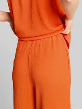 TOM TAILOR DENIM Damen Crinkle Wide Leg Hose, orange, Uni – Bild 6