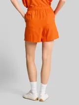 TOM TAILOR DENIM Damen Loose Fit Shorts mit Leinenanteil, orange, Uni – Bild 5