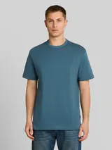 TOM TAILOR DENIM Herren Relaxed Fit T-Shirt aus Baumwolle, grün, Uni – Bild 4