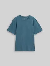 TOM TAILOR DENIM Herren Relaxed Fit T-Shirt aus Baumwolle, grün, Uni – Bild 3
