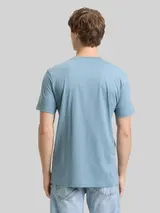 TOM TAILOR DENIM Herren T-Shirt mit Fotoprint, blau, Uni – Bild 5