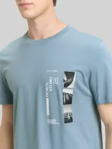 TOM TAILOR DENIM Herren T-Shirt mit Fotoprint, blau, Uni – Bild 6