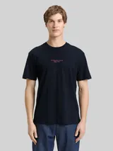 TOM TAILOR DENIM Herren Relaxed Fit T-Shirt mit Rückenprint, blau, Uni – Bild 4