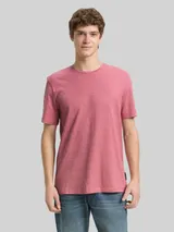 TOM TAILOR DENIM Herren T-Shirt in Melange-Optik, rosa, Meliert – Bild 4