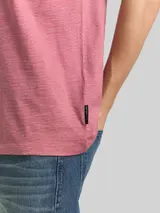 TOM TAILOR DENIM Herren T-Shirt in Melange-Optik, rosa, Meliert – Bild 6