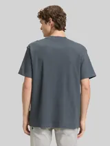 TOM TAILOR DENIM Herren Relaxed Fit T-Shirt mit Brusttasche, grau, Uni – Bild 5