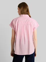 TOM TAILOR DENIM Damen Bluse mit Streifenmuster, rosa, Gestreift – Bild 5
