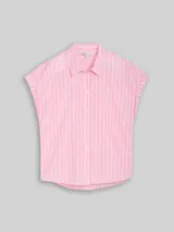 TOM TAILOR DENIM Damen Bluse mit Streifenmuster, rosa, Gestreift – Bild 3