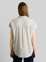 TOM TAILOR DENIM Damen Bluse mit Streifenmuster, beige, Gestreift – Bild 5