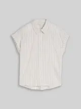 TOM TAILOR DENIM Damen Bluse mit Streifenmuster, beige, Gestreift – Bild 3