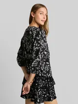 TOM TAILOR DENIM Damen Bluse mit Blumenmuster, schwarz, Geblümt – Bild 5
