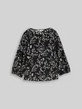 TOM TAILOR DENIM Damen Bluse mit Blumenmuster, schwarz, Geblümt – Bild 3