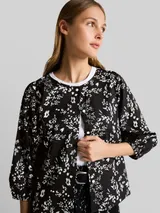 TOM TAILOR DENIM Damen Bluse mit Blumenmuster, schwarz, Geblümt – Bild 6