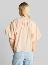 TOM TAILOR DENIM Damen Bluse mit Streifenmuster, orange, Gestreift – Bild 5