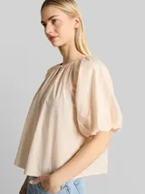 TOM TAILOR DENIM Damen Bluse mit Streifenmuster, orange, Gestreift – Bild 6