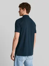TOM TAILOR DENIM Herren Piqué Poloshirt aus Baumwolle, blau, Meliert – Bild 5