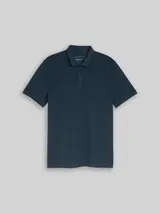 TOM TAILOR DENIM Herren Piqué Poloshirt aus Baumwolle, blau, Meliert – Bild 3