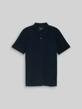 TOM TAILOR DENIM Herren Piqué Poloshirt aus Baumwolle, blau, Uni – Bild 3