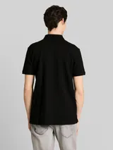 TOM TAILOR DENIM Herren Piqué Poloshirt aus Baumwolle, schwarz, Uni – Bild 5