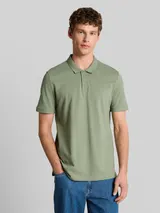 TOM TAILOR DENIM Herren Piqué Poloshirt aus Baumwolle, grün, Uni – Bild 4