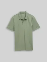 TOM TAILOR DENIM Herren Piqué Poloshirt aus Baumwolle, grün, Uni – Bild 3