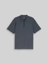TOM TAILOR DENIM Herren Relaxed Fit Poloshirt mit Reißverschluss, grau, Uni – Bild 3